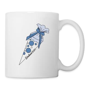 Schulkind 2024 Schultüte blau Einschulung - Tasse - Weiß - Rechts