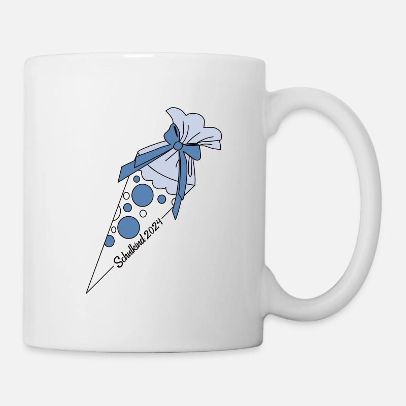 Schulkind 2024 Schultüte blau Einschulung - Tasse - Weiß