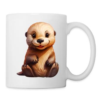 Cute Sea Otter Baby - Tasse - Weiß - Rechts