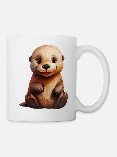 Cute Sea Otter Baby - Tasse - Weiß