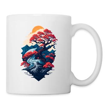 Beau paysage de bonsaïs - Mug blanc - blanc - Droite