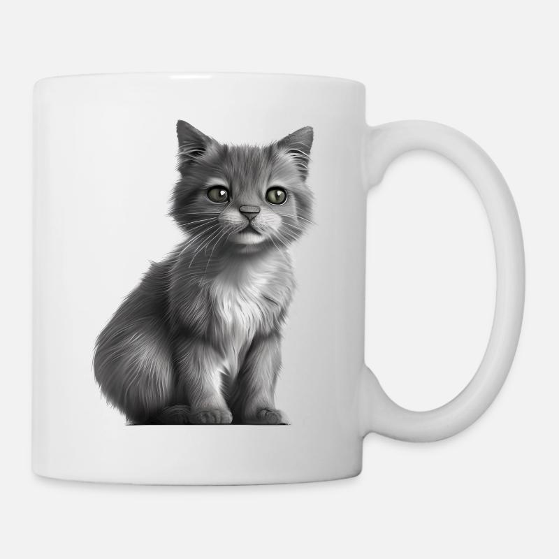British Shorthair Cat Cat Chaton Cats - Mug blanc - blanc