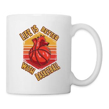 Basketball Herz Basketballer Sport Fan Vintage - Tasse - Weiß - Rechts