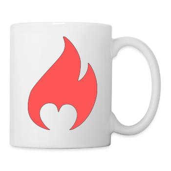 Flame with heart - Mug - white - Right