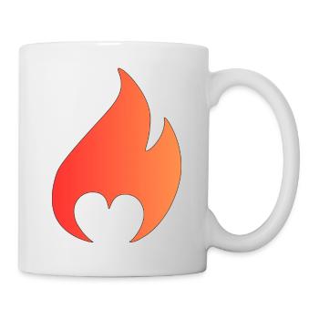 Flame with heart - Mug - white - Right