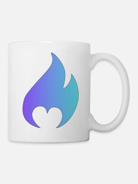 Flame with heart - Mug - white