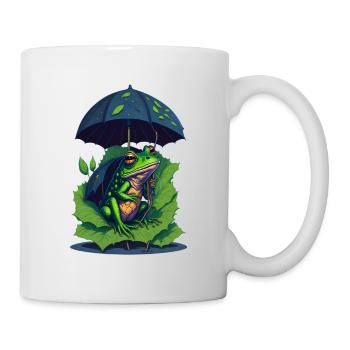 Frog with Umbrella Cute Frogs Cool - Mug - white - Right