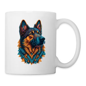 Berger allemand coloré cool chiens amoureux - Mug blanc - blanc - Droite