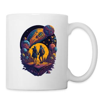 Love Space Holding Hands Lover Gift - Mug - white - Right