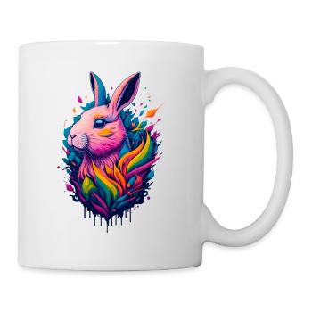 Illustration of a rabbit - Mug - white - Right