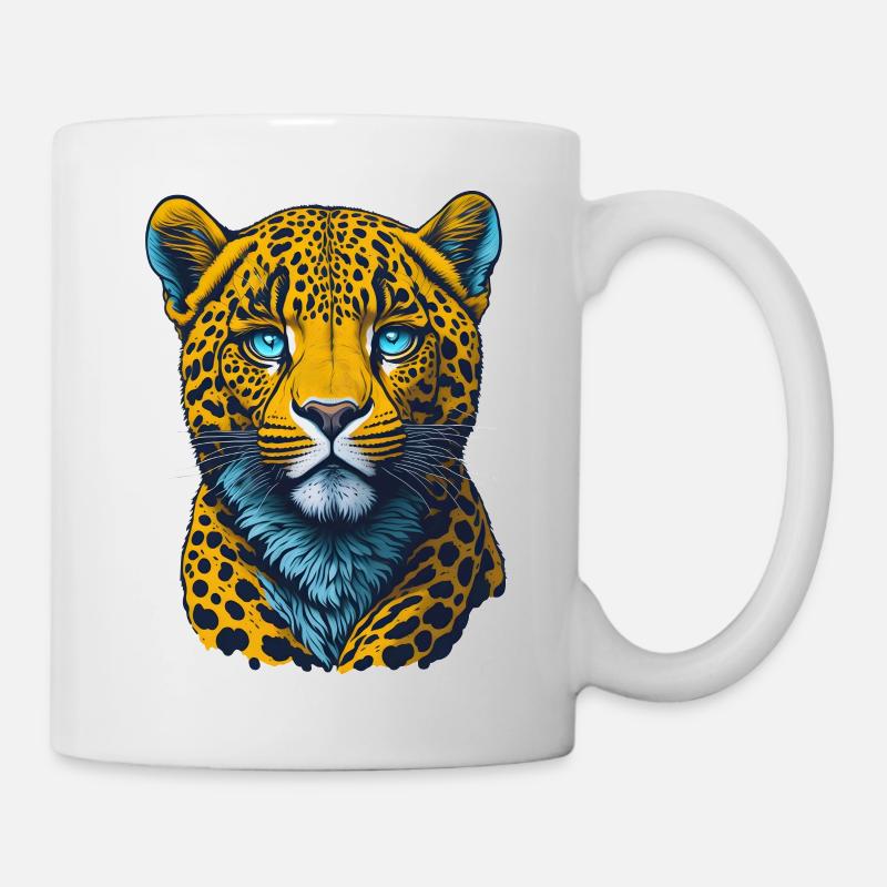 Léopard I Grand Chat de la Savane Africaine I Cadeau - Mug blanc - blanc