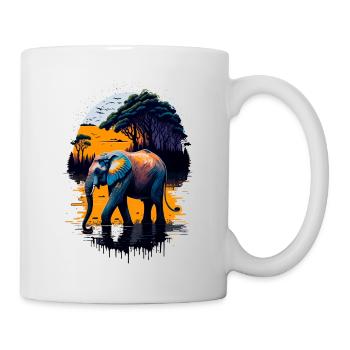 Éléphant - Mug blanc - blanc - Droite