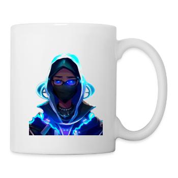 Blue Team Hacker Cyberpunk Digital Art - Tasse - Weiß - Rechts