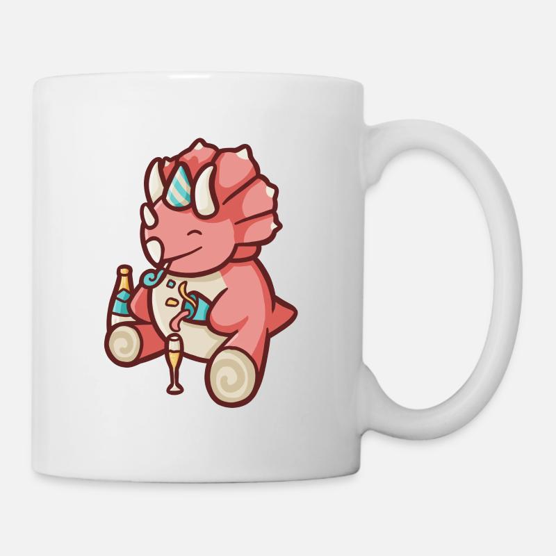 Hugadino Party Dino, dinosaure mignon - Mug blanc - blanc