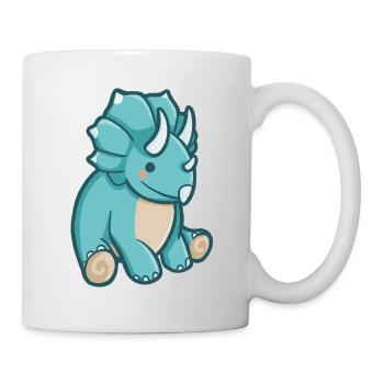 hugadino Triceratops, Dino, süßer Dinosaurier - Tasse - Weiß - Rechts