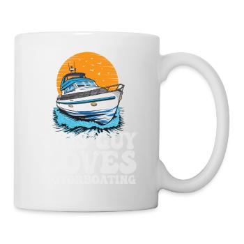 This Guy Loves Motorboating Pontoon King Funny - Tasse - Weiß - Rechts