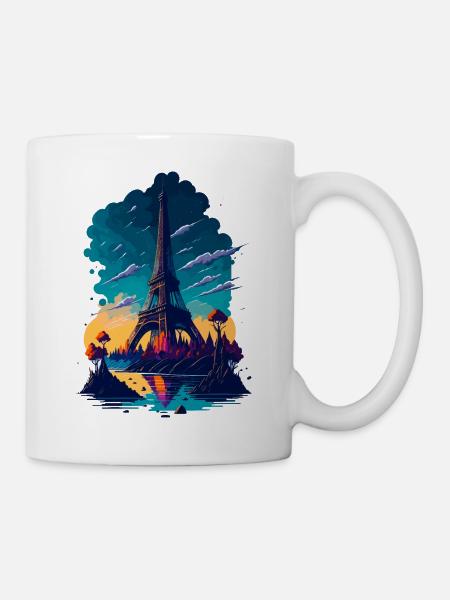 Abstrakter Turm von Paris - Tasse - Weiß