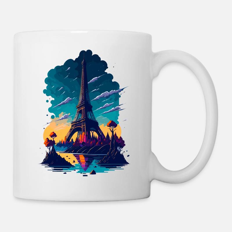 Abstrakter Turm von Paris - Tasse - Weiß
