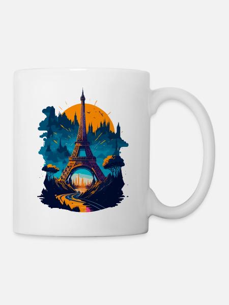 Abstrakter Turm von Paris - Tasse - Weiß