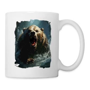 Grizzlybär Bär Tier Wald Natur Grizzly - Tasse - Weiß - Rechts
