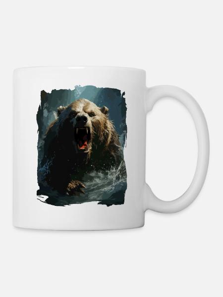 Grizzlybär Bär Tier Wald Natur Grizzly - Tasse - Weiß