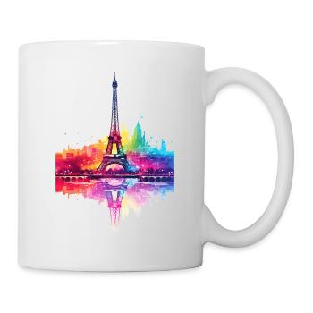 Paris, France, City, Skyline, Eiffel Tower, Art - Mug - white - Right