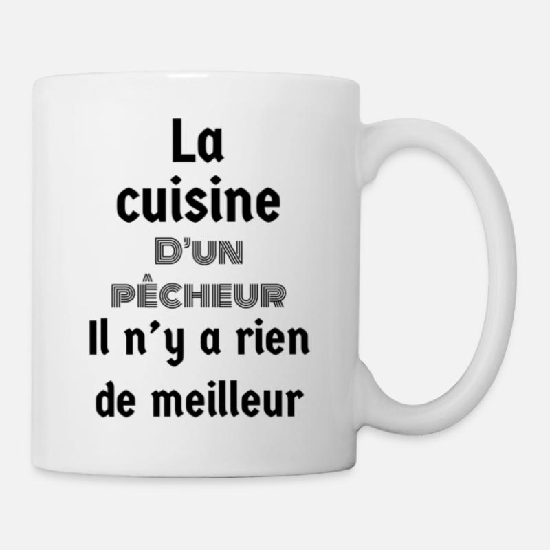 Texte Humour Cuisine d'un pêcheur - Mug blanc - blanc