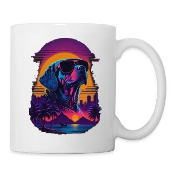 Labrador wears sunglasses - Mug - white - Right
