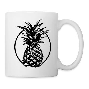Ananas - Tasse - Weiß - Rechts