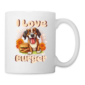 Dog Burger Hamburger Fast Food Dog Lover - Mug - white - Right