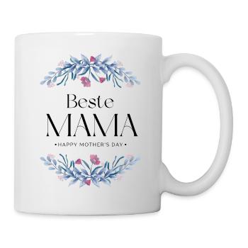 beste mama - happy mothers day - Tasse - Weiß - Rechts
