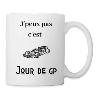J'peux pas c'est jour de GP - Mug blanc - blanc - Droite