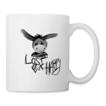 Donkey, Stuffed Animal, Writing, Watercolor - Mug - white - Right