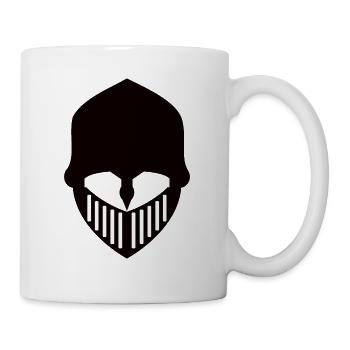 Ritterhelm Design - schwarzer Ritter - Tasse - Weiß - Rechts