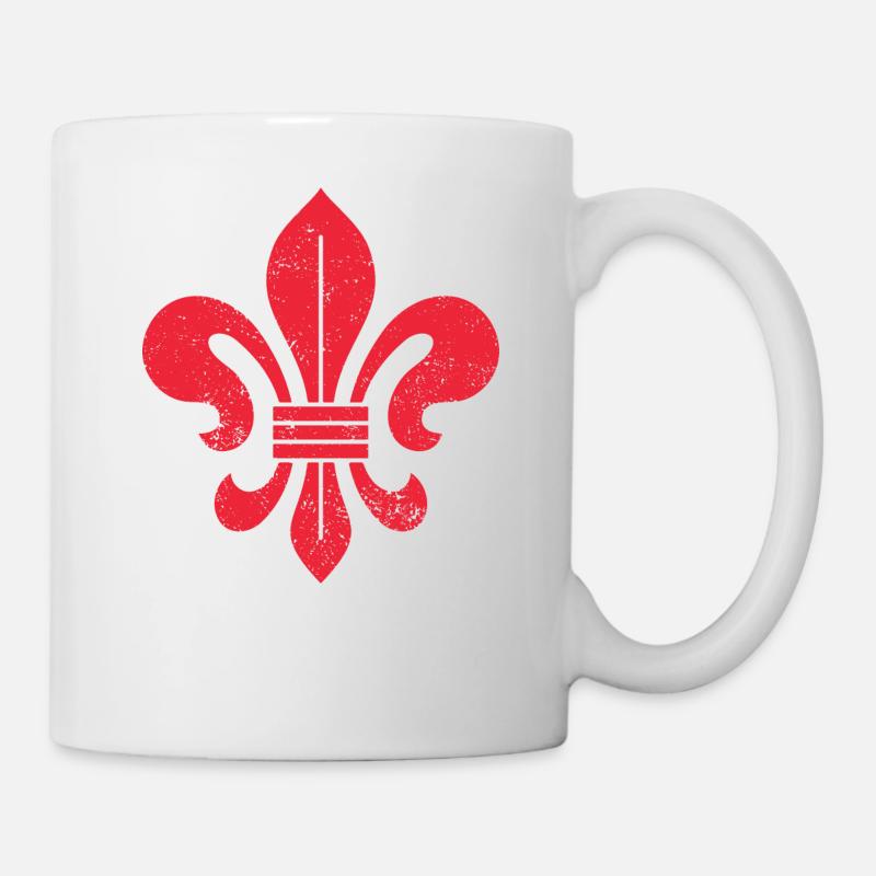 Lilie (Fleur-de-Lis) / Lilienblüte HERALDIK - Tasse - Weiß