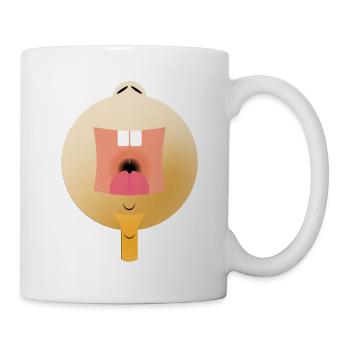 Lustiges Gesicht - Tasse - Weiß - Rechts