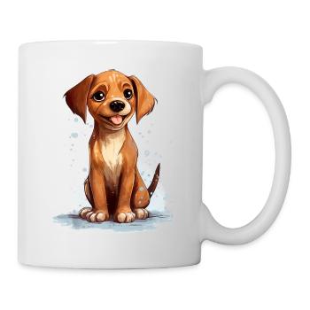 Cheerful young dog - Mug - white - Right