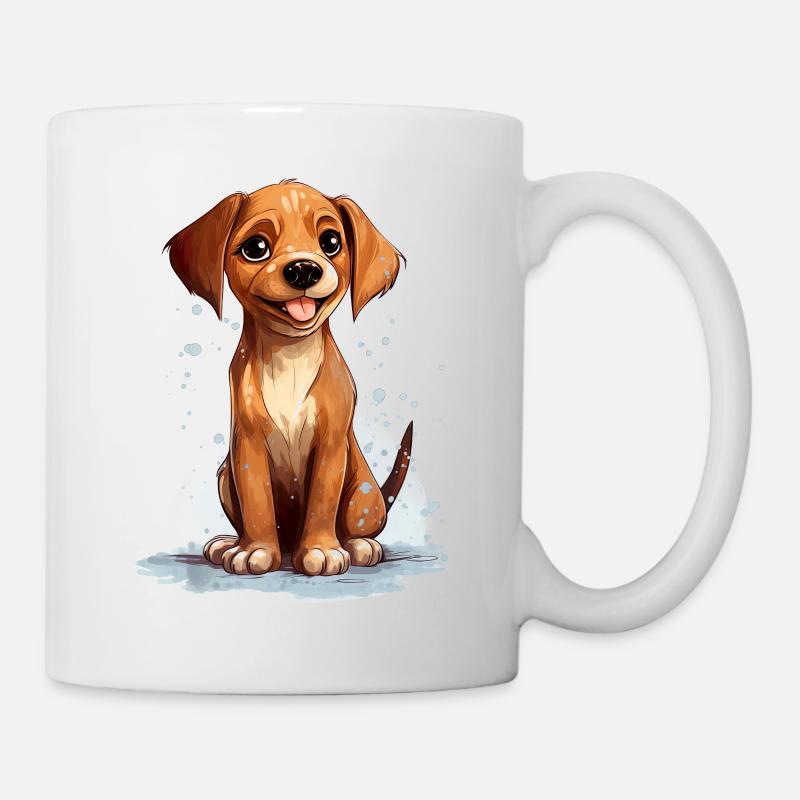 Jeune chien joyeux - Mug blanc - blanc