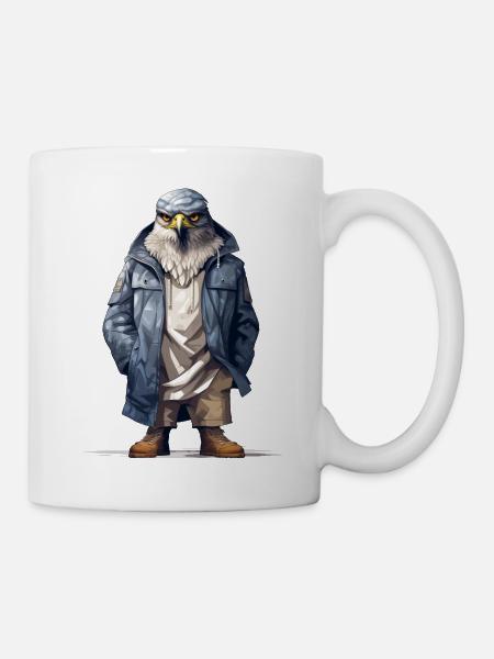Falken-Graffiti. Räuberischer Streetstyle. - Tasse - Weiß
