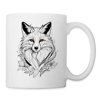 Cute Fox Face Floral - Mug - white - Right