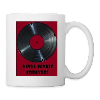 Vinyl Junkie forever - rot - Tasse - Weiß - Rechts