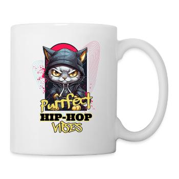 Cat Hip Hop Rap Rapper DJ Ghetto Crew Gangster - Mug - white - Right