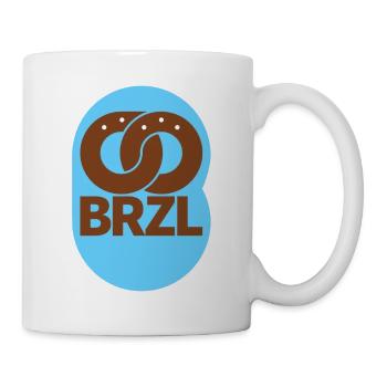 Minimalistisch und modern – Bayerische Brezn Motiv - Tasse - Weiß - Rechts