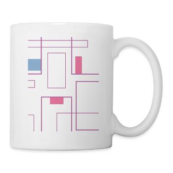 Minimalist, fun and modern pink squares - Mug - white - Right