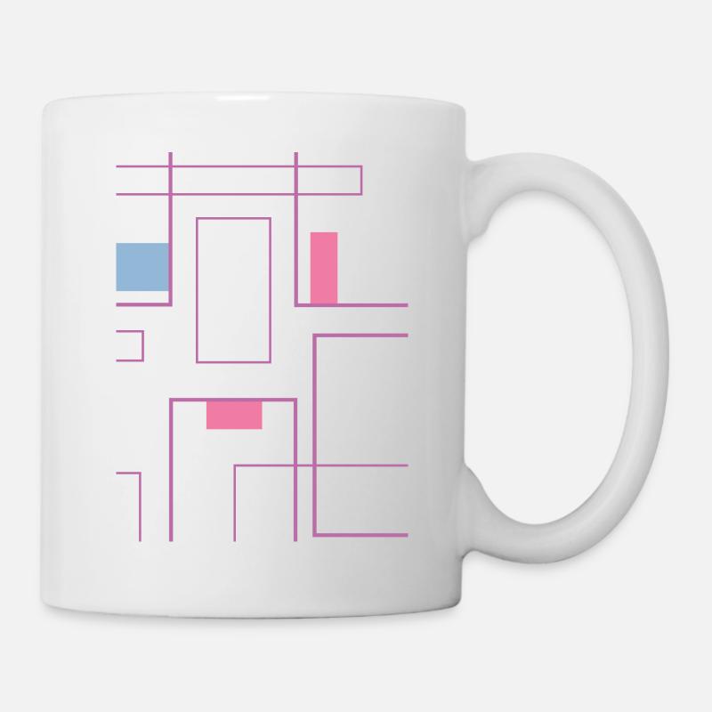 Minimalist, fun and modern pink squares - Mug - white