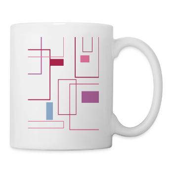 Graphisme minimaliste en couleurs tendance - Mug blanc - blanc - Droite