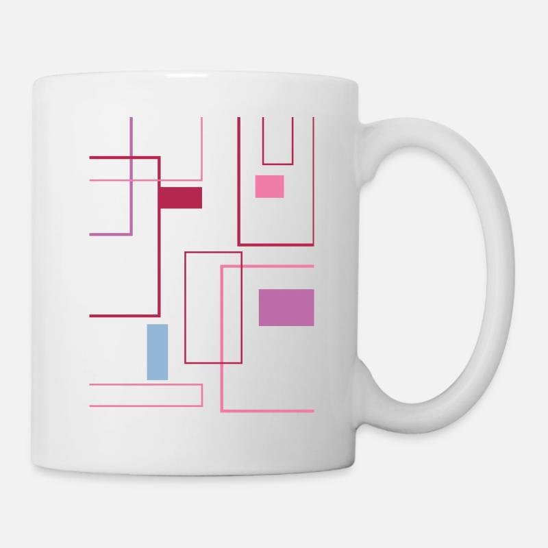 Minimalist graphics in trendy colors - Mug - white