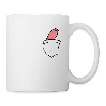 Drôle de faux coffre coffre sac de poche hot dog - Mug blanc - blanc - Droite