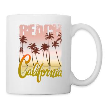 Vintage Flowers beach California retro garden USA - Mug - white - Right