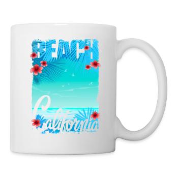 Vintage Flowers beach California retro garden USA - Mug - white - Right